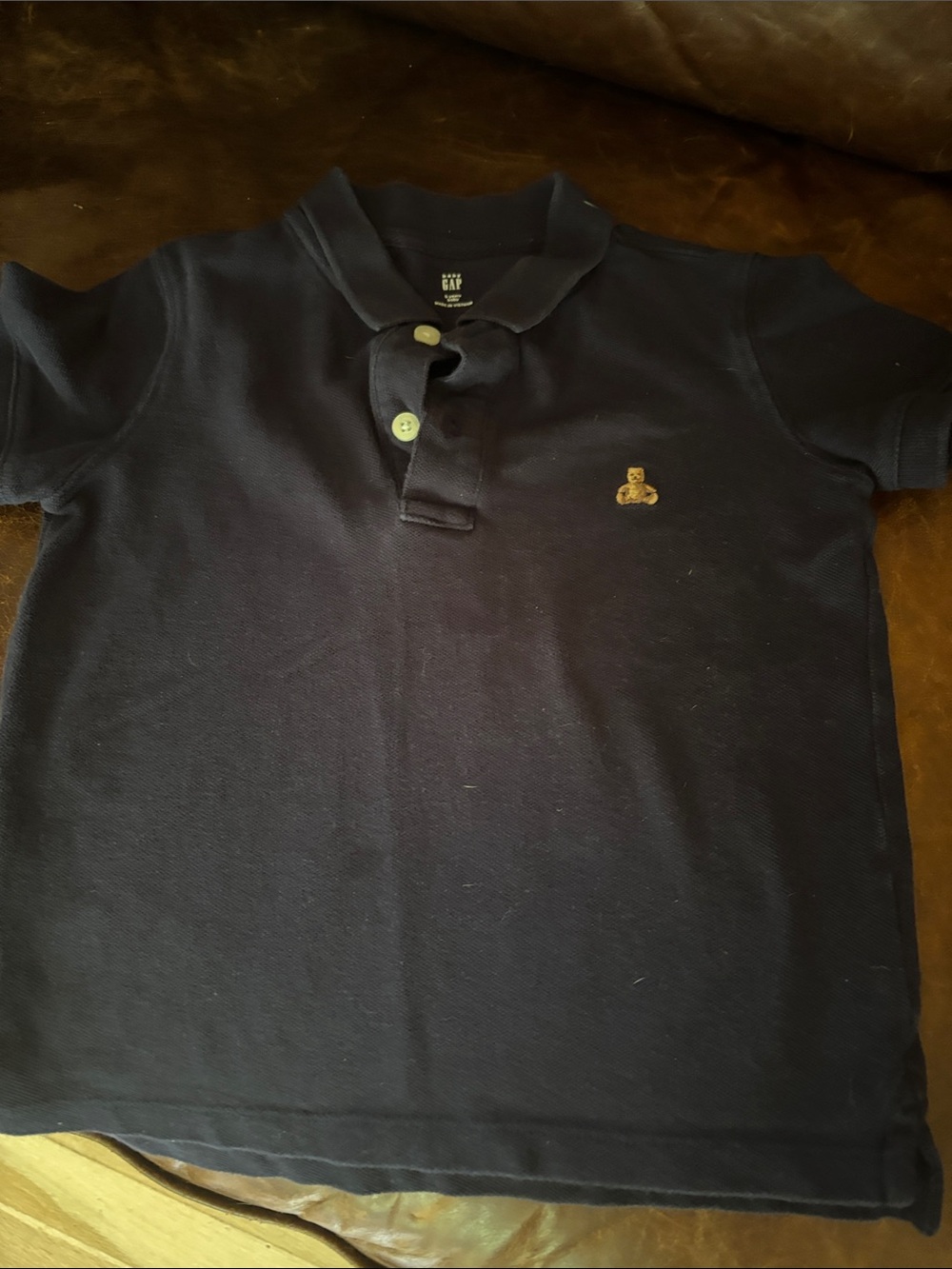 GAP Dark Navy Polo with Small Tan Bear Patch